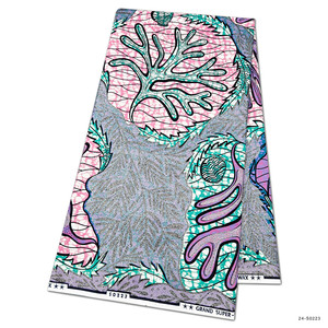 Tissu 100% Coton Peigné Imprimé Wax Africain, Batik Nigérian, Tissu Africain, <span class=keywords><strong>Brocart</strong></span> Tissé à la Trame pour Robes, Styles Dobby Unis - Product Image 2