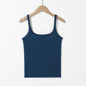 Cómodo nuevo estilo 100% algodón personalizado Silm Fit Spaghetti Stringer sin mangas camiseta sin mangas para <span class=keywords><strong>mujer</strong></span> - Product Image 3