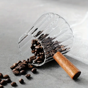 Cốc đong thủy tinh cách nhiệt YOLOWE HOME <span class=keywords><strong>180ml</strong></span>/6oz, tay cầm gỗ, đo lường chất lỏng chính xác, dùng được cho cà phê, cốc nhà bếp tái sử dụng - Product Image 5