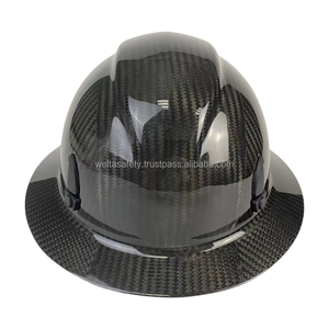 Casques de sécurité WELTA ANSI Z89.1 personnalisés en usine, en fibre de carbone, à bordure complète, suspension à 6 points, pour la construction, casque de sécurité extérieur - Product Image 1