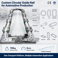 Convoyeur à rail circulaire automatique pour l'assemblage des groupes motopropulseurs, équipement de transport de palettes en acier inoxydable