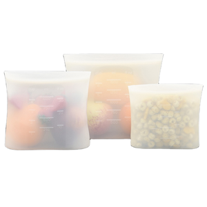 BPA Free Silicone Multifunction Food Storage Bags Leakproof Steam Sanitizing Kitchen & Freezer Reusable for Baby & Kids Feeding - Product Image 1
