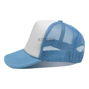 Custom Logo Two-Tone Blank Foam Truck Driver's <strong>Cap</strong> 5-panel Plain Mesh Back Baseball <strong>Caps</strong> Kids Trucker <strong>Hat</strong> with Adjustable Straps - Product Image 5