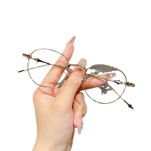 31263 Montura de gafas redondas retro para mujer, lentes de PC con filtro de luz azul, montura completa, gafas para miopía, diseño ligero - Product Image 5