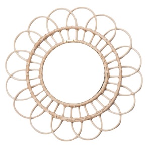 Rattan Woven <b>Round</b> <b>Wall</b> <b>Mirror</b> Natural Finish For Living Room Bedroom Decor - Product Image 4
