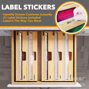 Cortador de Plástico para Envolver Alimentos, Montado en Pared, de Madera de Bambú, Compatible con Rollos de 12 Pulgadas de Ancho, Fácil de Cortar, Dispensador de Cocina - Product Image 5