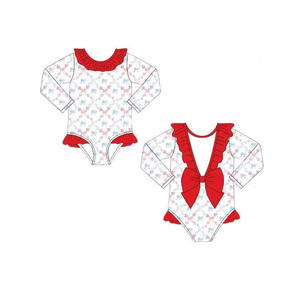 Costumi da Bagno Personalizzati per Bambine con Stampa Floreale per il 4 Luglio, <span class=keywords><strong>Bikini</strong></span> per Bambini, Vendita all'Ingrosso di Abbigliamento da Nuoto per Bambini - Product Image 1
