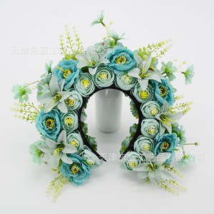 กิ๊บติดผมผู้หญิง Dongchen Crafts รุ่น L03 แบบ 3 มิติ สไตล์ฮั่นฝู ประดับดอกไม้ผ้าไหมสีแดง สำหรับถ่ายภาพงานแต่งงาน - Product Image 2