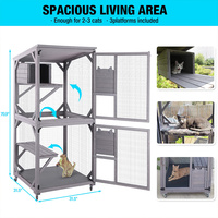 Imperméable à l'eau de luxe moderne solide mode chat Villa bois Catio enceinte abri extérieur