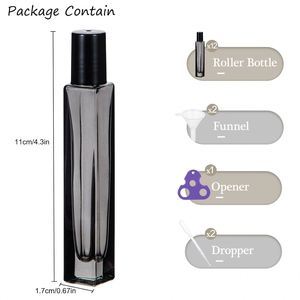 Pocket Size Thin Square Black Glass <b>Perfume</b> <b>Spray</b> <b>Bottle</b> 10ml Black Cover Screen Printing Customizable Logo Sample Available - Product Image 2