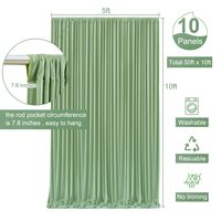 Rideau de fond vert sauge pour mariage bébé douche sans rides toile de fond rideaux panneaux Photo photographie Polyester tissu