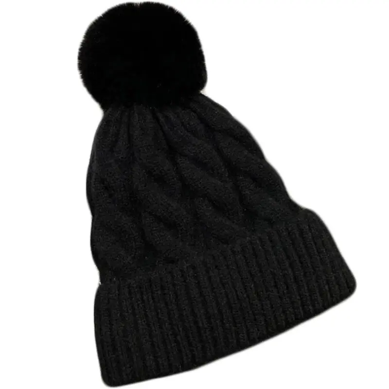 Chapeau en laine grossière d'hiver en gros Chapeau chaud en velours épaissi pour jeunes et femmes