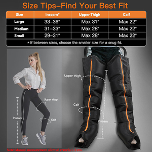 Logo Kustom 5 Chambers Electric Sports Recovery Massage Air Compression Boots <span class=keywords><strong>Therapy</strong></span> Leg Massager 40-220mmHg Pressure Dual - Product Image 6