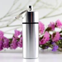 Boîte à pilules en alliage d'aluminium étanche, porte-clés, mini conteneur portable pour médicaments, rangement EDC extérieur, possibilité de logo personnalisé