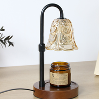Lampe chauffe-bougie d'aromathérapie en verre à intensité variable avec minuterie, chauffe-cire électrique réglable