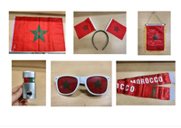 Maroc Football Fan Produits Football Match Sport Événements Marocain Supporter Kits Rouge Vert Couleur Amateurs Acclamations Accessoires