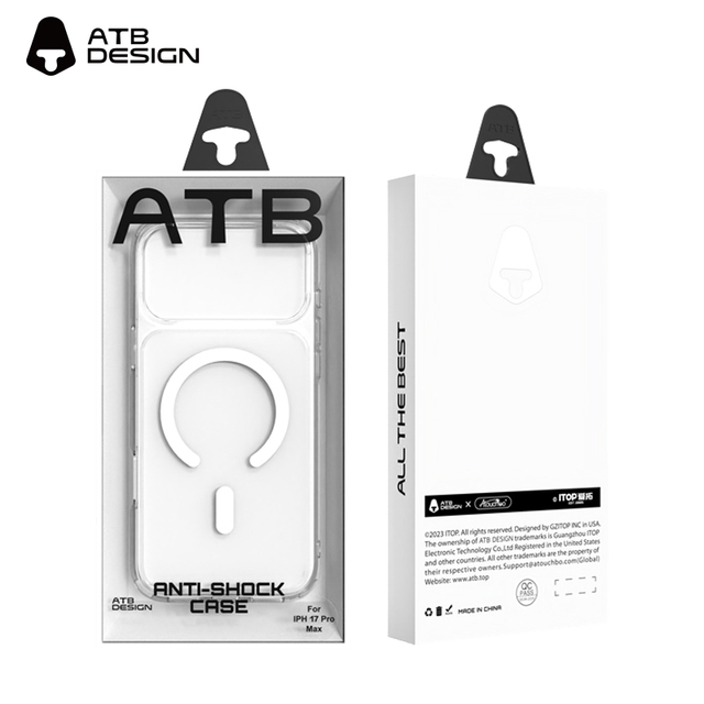 ATB Luxury TPU+PC Magnetic Wireless Charge Shockproof Anti-Fingerprint Phone Case for 18/17 Pro Max Clear Transparent