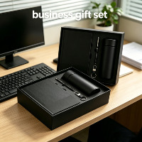 Coffret Cadeau d'Entreprise : Ensemble de Papeterie Exécutive avec Carnet A5 en PU, Stylo, Porte-clés, Bouteille d'Eau – Idéal pour Réunions d'Affaires, Logo Personnalisé, Vente en Gros, Finition Soie