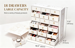 Custom White 18 Days Advent Calendar <b>Box</b> with Drawers Rigid Cardboard <b>Christmas</b> Blind <b>Box</b> Mystery Packaging Gift Wholesale - Product Image 5