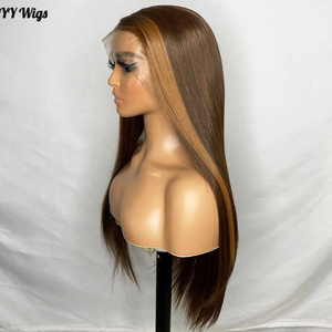 长13x4亮点未来黑色女性合成蕾丝前假发直耐热金发假发预拔发际线 - Product Image 4