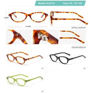 GL6725 Montura Óptica de Acetato Hecha a Mano de Alta Calidad, Unisex y Moderna, Monturas de Gafas con Logotipo Personalizado - Product Image 2