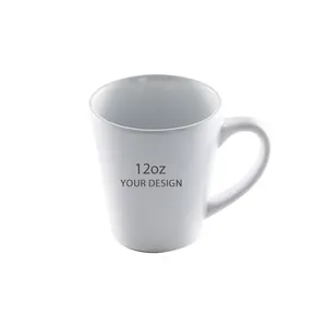 High Performance Sublimation 12oz Plain White Blank Latte Coffee Mug Ceramic Cone Mugs