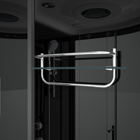 Cabine de douche coulissante en verre de style moderne avec cadre en aluminium noir