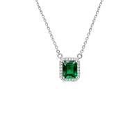 KAAN SCHMUCK 925 Silber Grüner Zirkon Anhänger Halskette, Strahlt Gelassenheit und Würde Aus, Geeignet für Feste und Bankette.