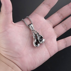 Waterproof Fitness Jewelry New Vintage Style Fashion Jewelry Stainless Steel Unique Design Boxing Pendant Necklace for Men - Product Image 6