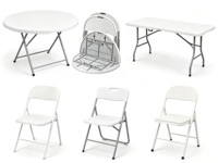 48 Zoll Runder Klapptisch 120cm HDPE Weiß Kommerzieller Bankett-Hochzeits-Party-Event-Hotel-Outdoor-Essen-Vermietungstisch
