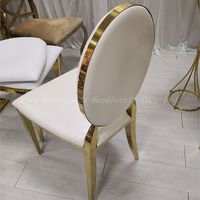 Vente en gros d'usine de chaises de banquet de luxe pour mariage CY210511-7 chaises de salle à manger en acier inoxydable blanc