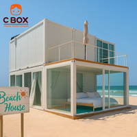 Cbox Villa en bord de mer, maison modulaire démontable en kit, maison conteneur modulaire pour station balnéaire