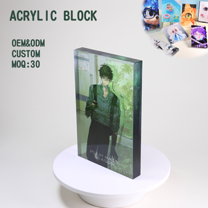 Custom Transparent Acrylic Block Cartoon Animal Love Music Design Eco-Friendly Photo Display for Personalized Gifts (Custom