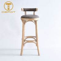 Tabourets de bar modernes rembourrés en bois de 35 pouces pour comptoir commercial, vente en gros, durables pour la maison et la salle à manger