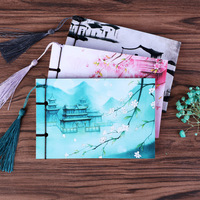 Cuaderno Suiyuefang Original Retro de Estilo Chino con Encuadernación de Hilo, A6, en Blanco, Portátil, con Borla, para Regalo