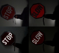 Panneaux de signalisation LED portables de 18 pouces et palettes de signalisation LED Stop/Slow
