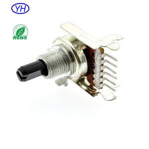 โพเทนชิโอมิเตอร์แบบหมุนสเตอริโอชนิดหุ้มฉนวนแนวนอนขนาด 16 มม. คุณภาพสูง รุ่น B104 พร้อมขา 6 ขา สำหรับควบคุมระดับเสียงวิทยุ - Product Image 3