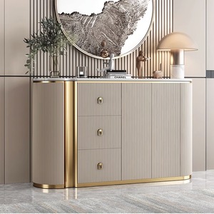 Italian Luxury Home Furniture Simple Golden Wood <strong>Sideboard</strong> Console Table with Storage <strong>for</strong> Dining Hotel &amp; <strong>Kitchen</strong> Use - Product Image 2
