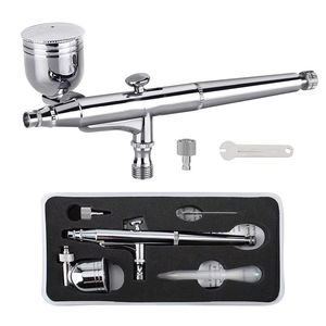 Gravity Side Feed Airbrush <b>Kit</b> 0.3mm Dual-Action Spray Gun Set With 7cc Metal Cup for Hobby Painting Model Craft &<b>Nail</b> Art - Product Image 1