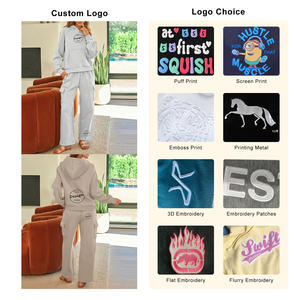 ชุดออกกำลังกายแบบสวมหัวแขนแร็กแลนแบบหลวมของผู้หญิงชุดออกกำลังกาย2ชิ้นผ้าคอตตอน100ออกแบบได้ตามต้องการ - Product Image 2