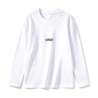 T-shirts à manches longues décontractés unisexes en coton peigné 100% avec logo imprimé personnalisé, 240 GSM, vêtements de travail d'entreprise