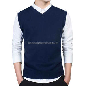 Chemises en tricot à col en V et manches longues pour hommes, cardigan en jersey de coton, gilet en tricot - Product Image 2