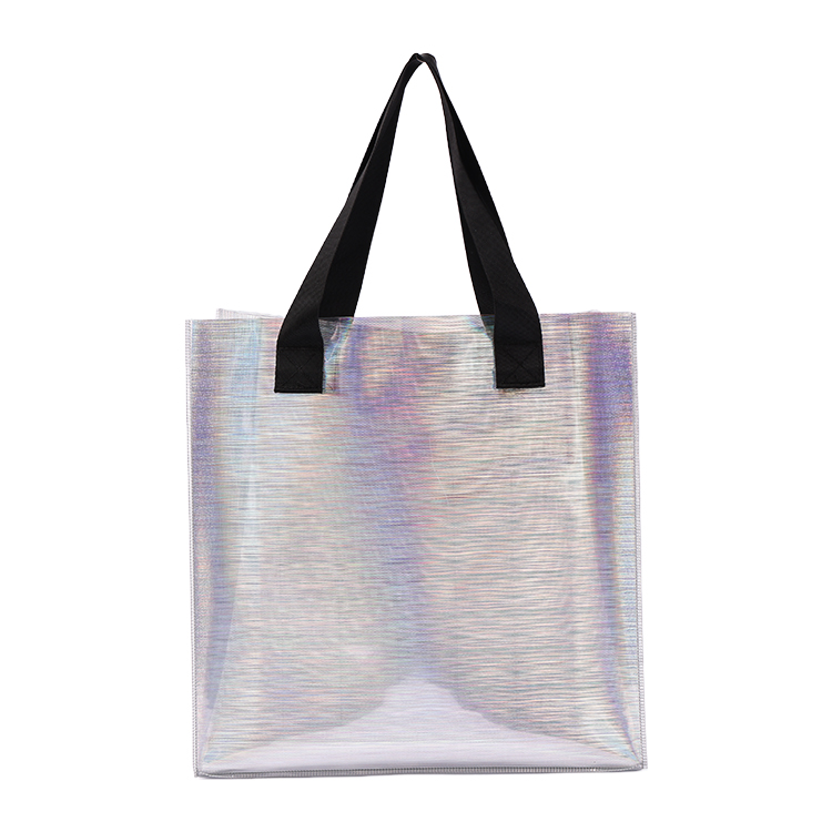 New design Summer fashionable holographic iridescent waterproof PVC shopping tote bag Clear tote bags transparent pvc