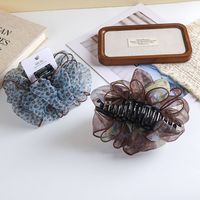 MUJU D246 Pinces à cheveux en plastique géantes de 13 cm, en tissu mousseline, 29g, pour usage quotidien, logo personnalisé, carte avec code-barres, prêtes à la vente au détail