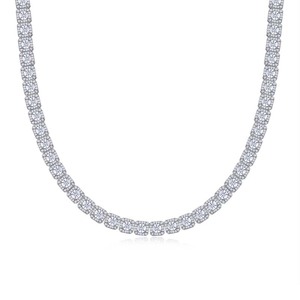 Micro Moissanite collana a catena da Tennis a grappolo S925 argento 18K placcato <span class=keywords><strong>oro</strong></span> bianco D colore VVS taglio brillante passa Tester di diamanti - Product Image 6