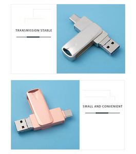 Pendrive Metálico OTG de Gran Capacidad con Interfaz Tipo C+USB 8GB 16GB 32GB 64GB 128GB 256GB 512GB USB2.0 - Product Image 4