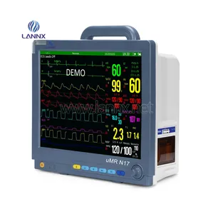 LANNX uMR N17 Newest Holter ECG Monitoring Bedside Monitor animal or human Multiparameter ICU Cardiac Signos Vitales Monitores
