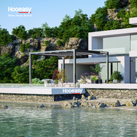 Pergola Hooeasy OEM Factory, auvent extérieur en aluminium, pergola électrique rétractable, toit en PVC pliable