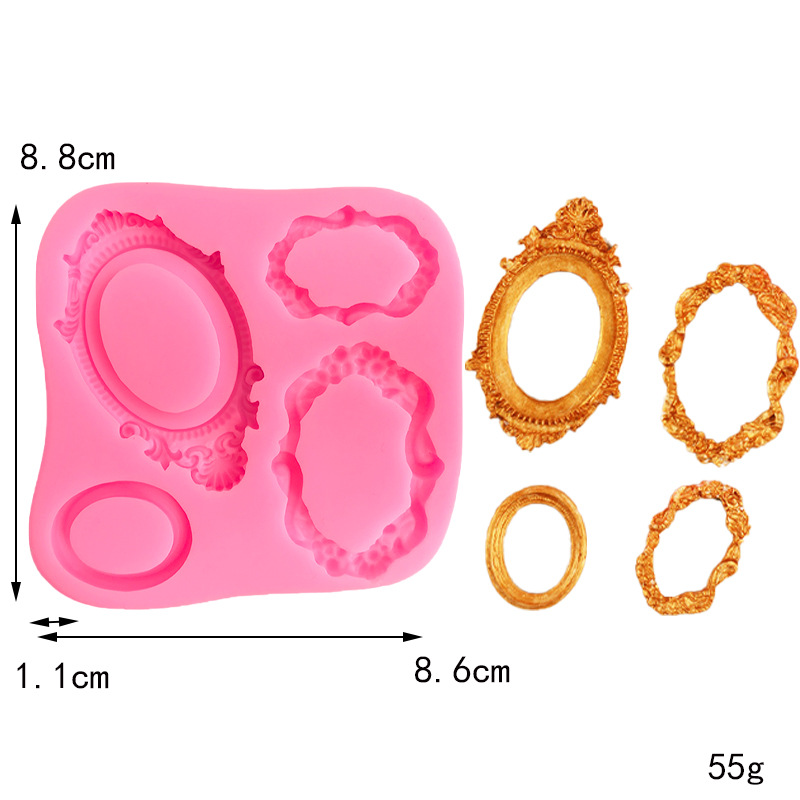 Moule en silicone cadre 1 rose