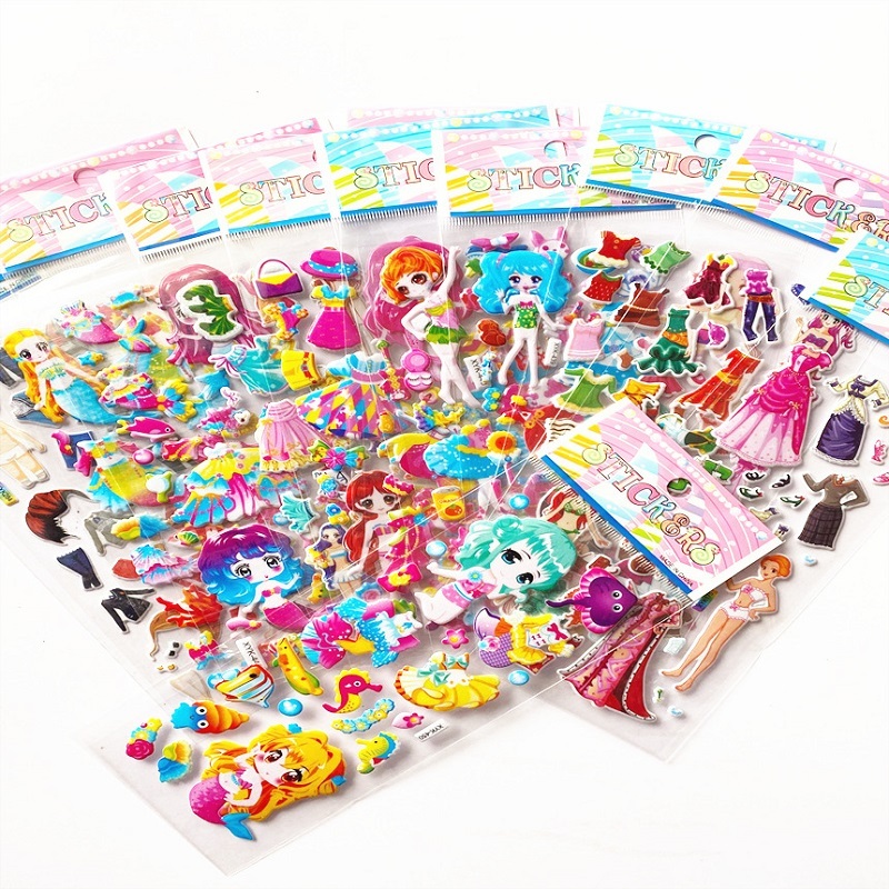 Cartoon Children Decorative Stickers 3D Bubbles